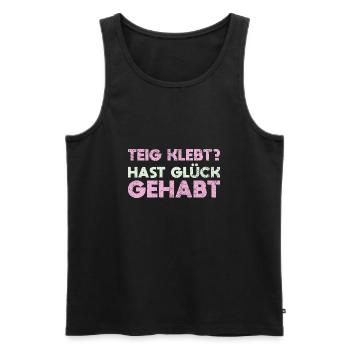 Teig Klebt? Hast Glück Gehabt - Männer Premium Bio Tank Top - Schwarz - Vorne - Michal (187cm)