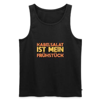 Kabelsalat Ist Mein Frühstück - Männer Premium Bio Tank Top - Schwarz - Vorne - AI Model Male 178 light (178cm)