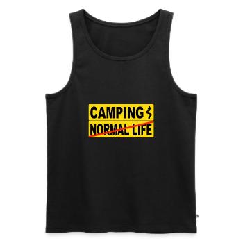 Camping normal life - Männer Premium Bio Tank Top - Schwarz - Vorne - Michal (187cm)