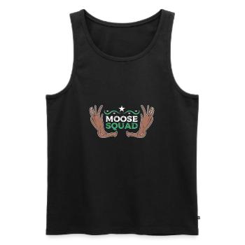 Funny Saying Moose Squad Team Elk Nature Forest - Men's Premium Organic Tank Top - black - Front - Michal (187cm)