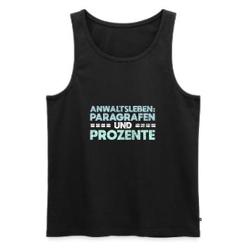 Anwaltsleben: Paragrafen Und Prozente - Männer Premium Bio Tank Top - Schwarz - Vorne - Michal (187cm)