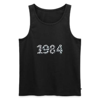1984 Vintage Fussball - Männer Premium Bio Tank Top - Schwarz - Vorne - Michal (187cm)