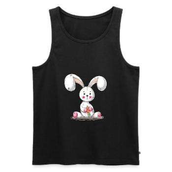Niedliches Kaninchen Cartoon Frohe Ostern Geschenk - Männer Premium Bio Tank Top - Schwarz - Vorne - AI Model Male 178 light (178cm)