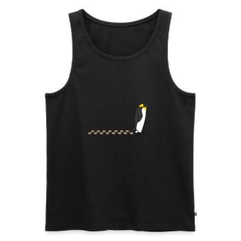 Cute Penguin Waddling Snow Wildlife Footprint - Men's Premium Organic Tank Top - black - Front - AI Model Male 178 light (178cm)