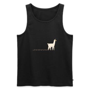 Cute Alpaca Waddling Paws Footprints - Men's Premium Organic Tank Top - black - Front - AI Model Male 178 light (178cm)