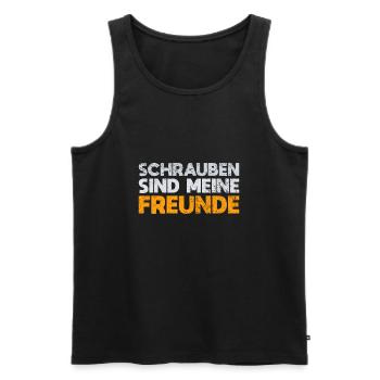 Schrauben Sind Meine Freunde - Männer Premium Bio Tank Top - Schwarz - Vorne - Michal (187cm)