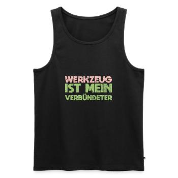 Werkzeug Ist Mein Verbündeter - Männer Premium Bio Tank Top - Schwarz - Vorne - AI Model Male 178 light (178cm)