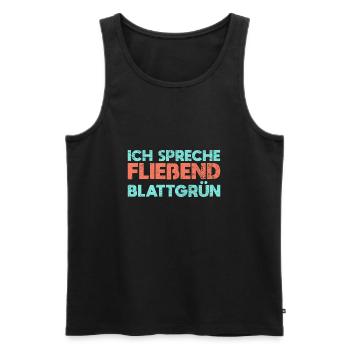 Ich Spreche Fließend Blattgrün - Männer Premium Bio Tank Top - Schwarz - Vorne - Michal (187cm)