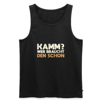 Kamm? Wer Braucht Den Schon - Männer Premium Bio Tank Top - Schwarz - Vorne - Michal (187cm)
