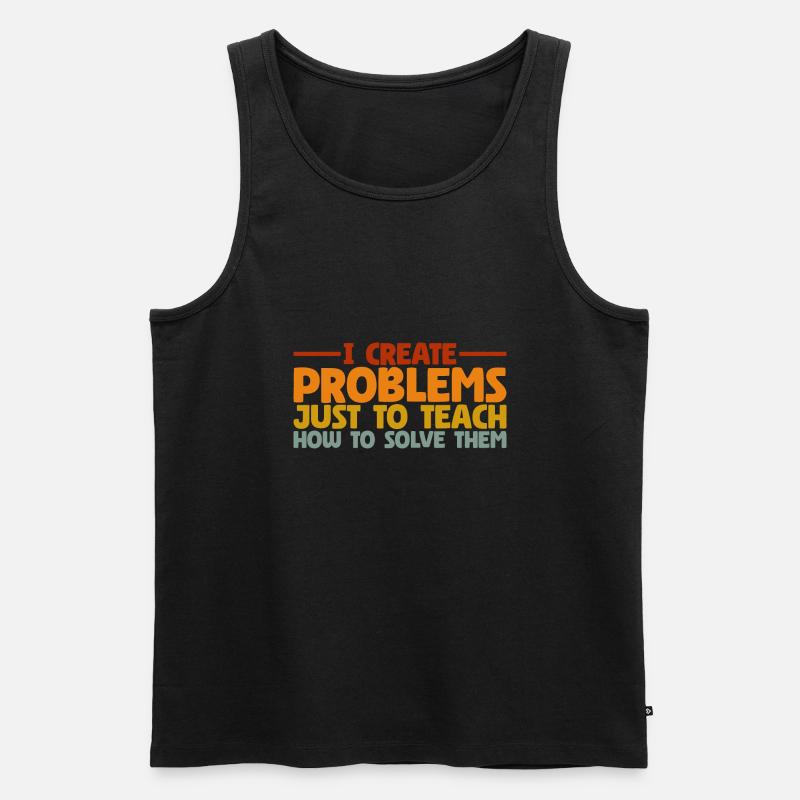 Math Teacher Pun Master Problem - Männer Premium Bio Tank Top - Schwarz