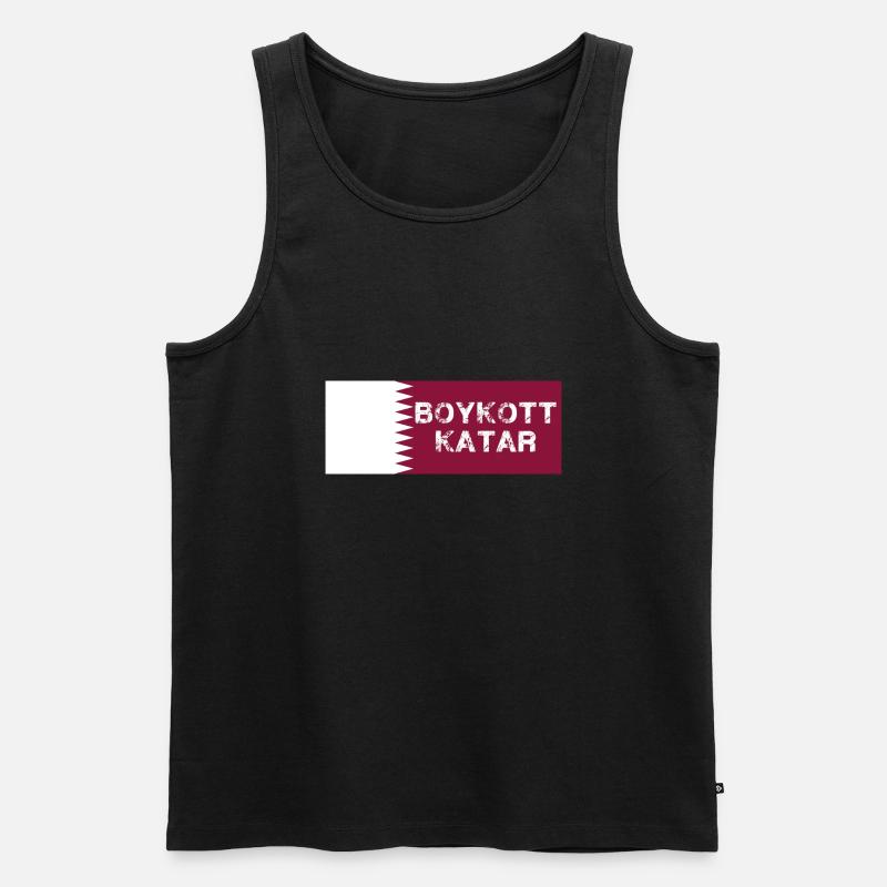boykott katar,katar,flagge, wm - Männer Premium Bio Tank Top - Schwarz