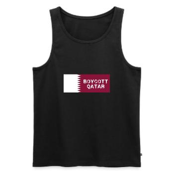 boycott qatar,qatar,flagge, wm - Männer Premium Bio Tank Top - Schwarz - Vorne - AI Model Male 178 light (178cm)