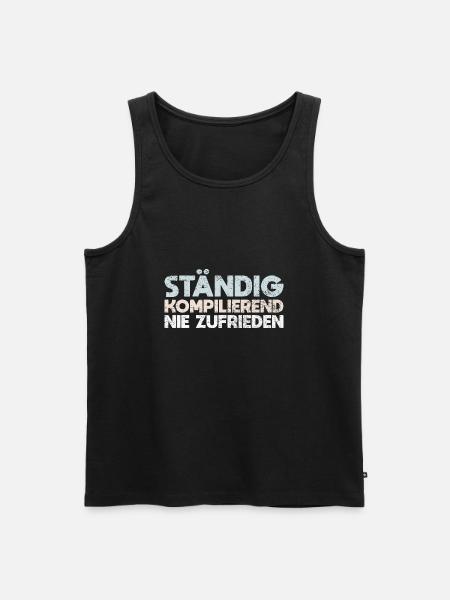 Ständig Kompilierend, Nie Zufrieden - Männer Premium Bio Tank Top - Schwarz