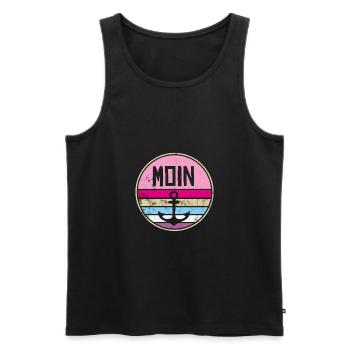 Moin Anker Vintage Retro Pink Distressed Norden - Männer Premium Bio Tank Top - Schwarz - Vorne - Michal (187cm)