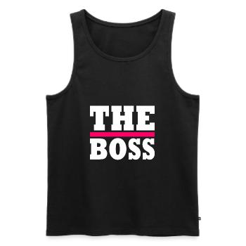 The boss - Débardeur bio Premium Homme - noir - Devant - Michal (187cm)