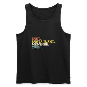 Hotel en Restaurant Manager Papa Funny zeggen - Mannen Premium Bio Tanktop - zwart - Voor - Michal (187cm)