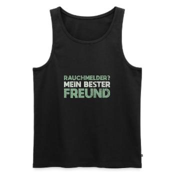 Rauchmelder? Mein Bester Freund - Männer Premium Bio Tank Top - Schwarz - Vorne - Michal (187cm)