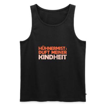 Hühnermist: Duft Meiner Kindheit - Männer Premium Bio Tank Top - Schwarz - Vorne - AI Model Male 178 light (178cm)
