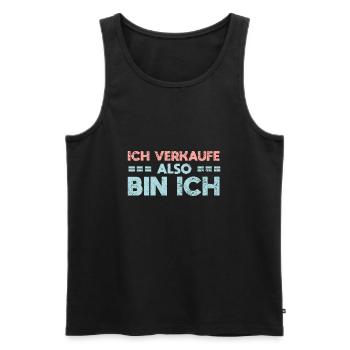 Ich Verkaufe, Also Bin Ich - Männer Premium Bio Tank Top - Schwarz - Vorne - AI Model Male 178 light (178cm)