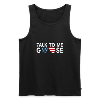 Talk to me goose - Men's Premium Organic Tank Top - black - Front - Michal (187cm)