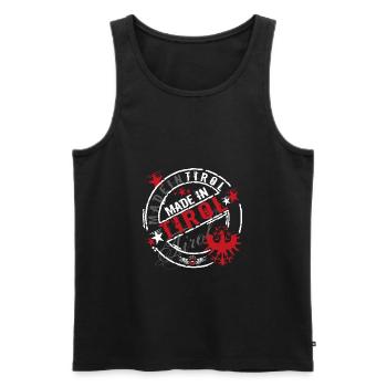 Made in Tirol - Männer Premium Bio Tank Top - Schwarz - Vorne - Michal (187cm)