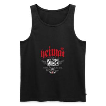 Heimat unter fremden Fahnen - Männer Premium Bio Tank Top - Schwarz - Vorne - AI Model Male 178 light (178cm)