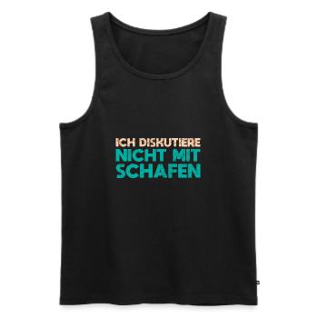 Ich Diskutiere Nicht Mit Schafen - Männer Premium Bio Tank Top - Schwarz - Vorne - AI Model Male 178 light (178cm)
