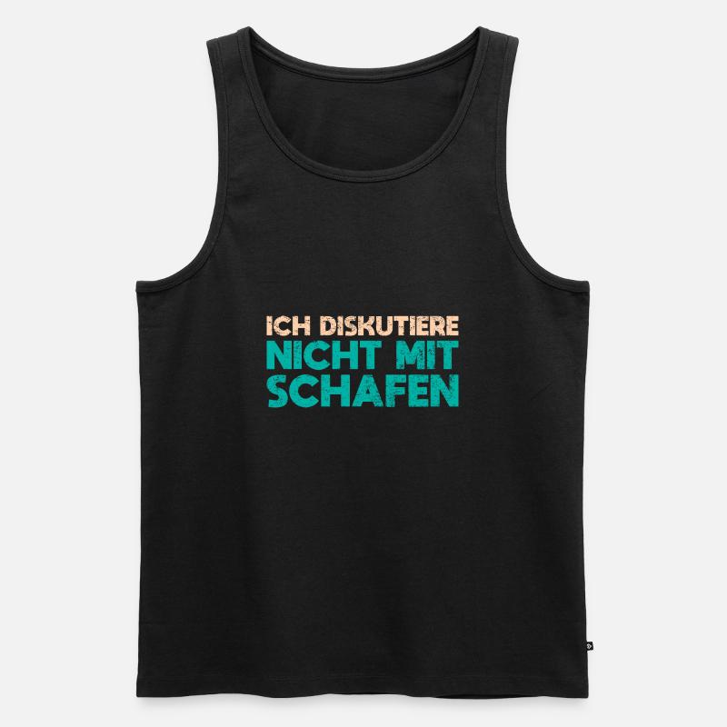 Ich Diskutiere Nicht Mit Schafen - Männer Premium Bio Tank Top - Schwarz