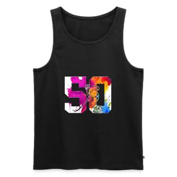 NUMBER 50 HOCKEY 50TH BIRTHDAY - Men's Premium Organic Tank Top - black - Front - AI Model Male 178 light (178cm)