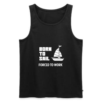 Sailing Captain - Men's Premium Organic Tank Top - black - Front - Michal (187cm)