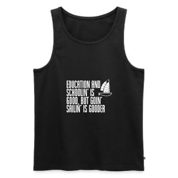 Sailing Captain - Men's Premium Organic Tank Top - black - Front - Michal (187cm)