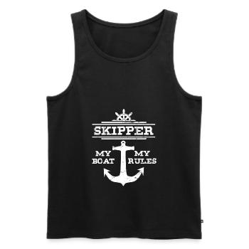 Sailing Captain Anchor - Men's Premium Organic Tank Top - black - Front - Michal (187cm)