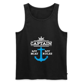 Voilier capitaine ancre - Débardeur bio Premium Homme - noir - Devant - Michal (187cm)