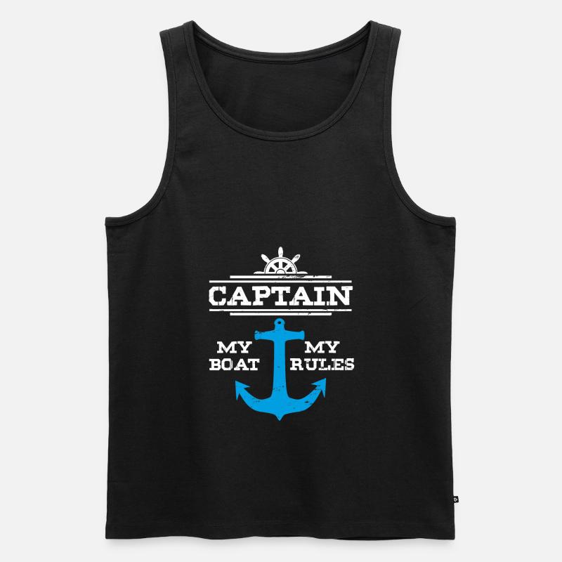 Segeln Captain Anker - Männer Premium Bio Tank Top - Schwarz