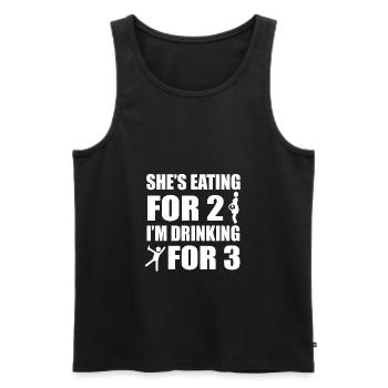 Papa Vater Schwangerschaft - Männer Premium Bio Tank Top - Schwarz - Vorne - Michal (187cm)