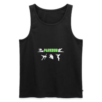 Parkour - Débardeur bio Premium Homme - noir - Devant - AI Model Male 178 light (178cm)