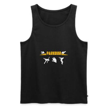 Parkour - Men's Premium Organic Tank Top - black - Front - AI Model Male 178 light (178cm)