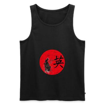 Courage art japonais - Débardeur bio Premium Homme - noir - Devant - AI Model Male 178 light (178cm)