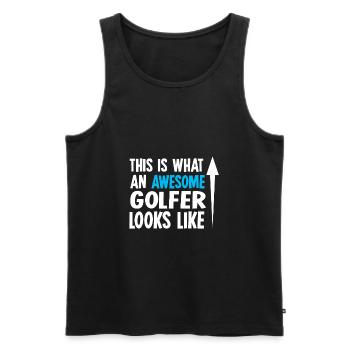 Golf golfen - Männer Premium Bio Tank Top - Schwarz - Vorne - Michal (187cm)