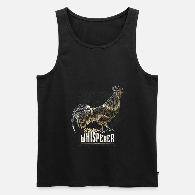 Hühnerflüsterer Huhn - Männer Premium Bio Tank Top - Schwarz