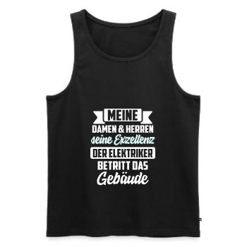 électricien - Débardeur bio Premium Homme - noir - Devant - Michal (187cm)