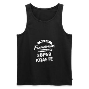 firefighter - Men's Premium Organic Tank Top - black - Front - Michal (187cm)