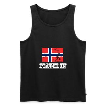 Biathlon Norwegen - Männer Premium Bio Tank Top - Schwarz - Vorne - AI Model Male 178 light (178cm)
