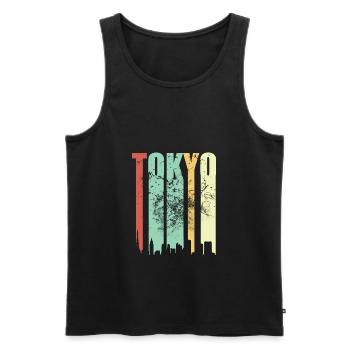 Tokyo Tokyo Vintage - Men's Premium Organic Tank Top - black - Front - AI Model Male 178 light (178cm)