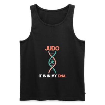ADN de judo - Débardeur bio Premium Homme - noir - Devant - AI Model Male 178 light (178cm)