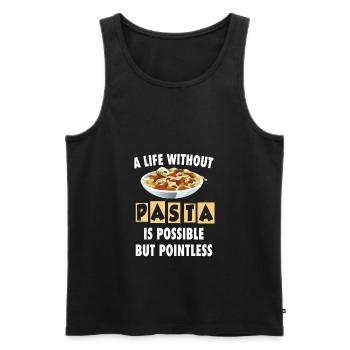 Pasta Nudeln Italienisch Spaghetti Geschenk - Männer Premium Bio Tank Top - Schwarz - Vorne - Michal (187cm)