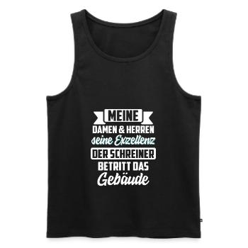 Schreiner Tischler Handwerk Handwerker Geschenk - Männer Premium Bio Tank Top - Schwarz - Vorne - Michal (187cm)