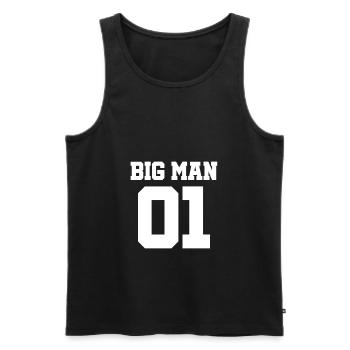 Partnerlook Father Dad Mom Mama Big Man 01 - Men's Premium Organic Tank Top - black - Front - AI Model Male 178 light (178cm)