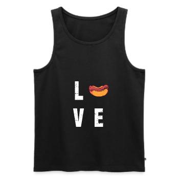 Hotdog Sausage Sausages Fast Food Mustard Gift - Men's Premium Organic Tank Top - black - Front - Michal (187cm)