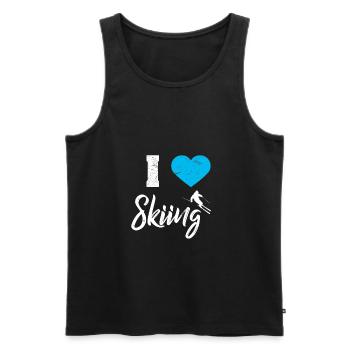 Skiing Skiing Skiing Skiing Skiing Berg - Men's Premium Organic Tank Top - black - Front - Michal (187cm)